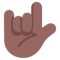 Love-You Gesture- Medium-Dark Skin Tone emoji on Microsoft